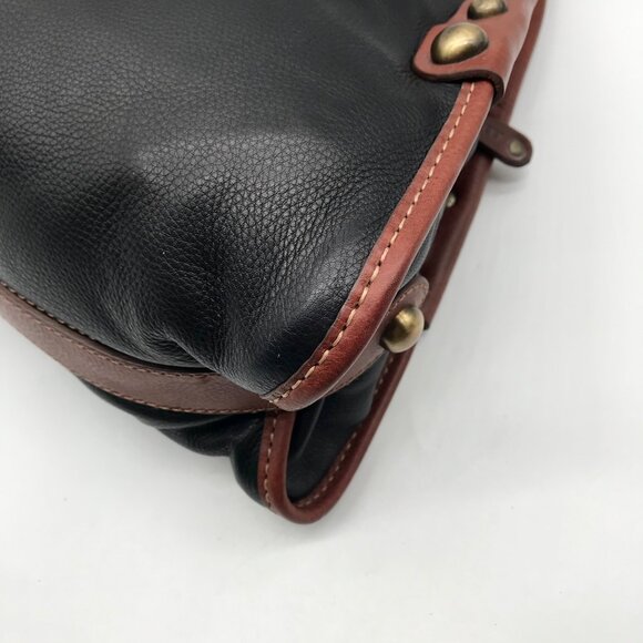 Gironacci Black & Brown Leather Studded Shoulder Bag - Picture 8 of 11